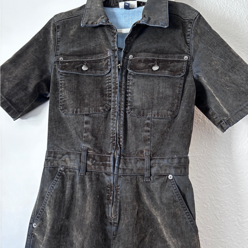 Moss green Denim Jumpsuit